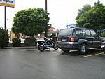 Photo courtesy of Sue (she is the one driving the blue car as her bike is in the shop!)